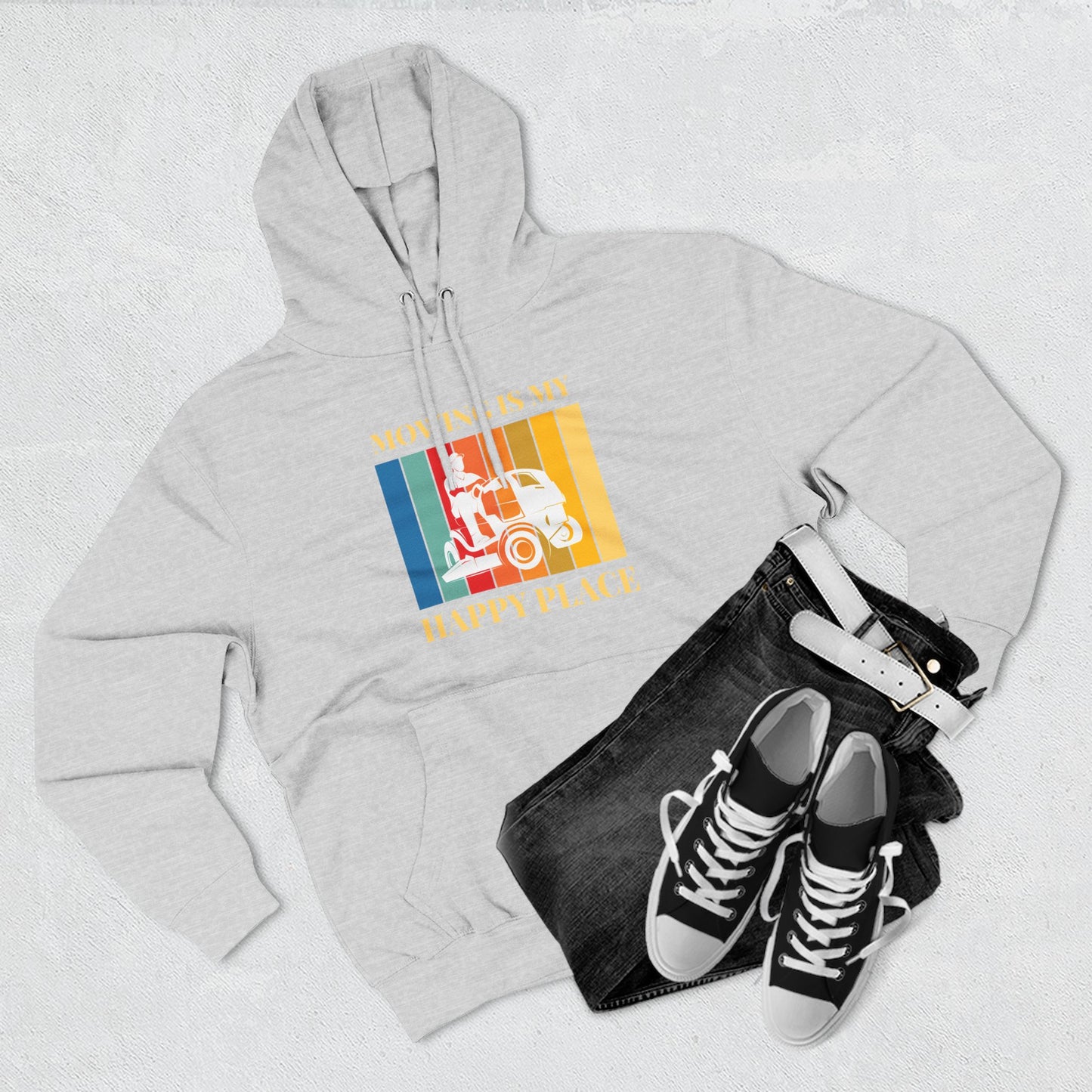 Mowing is my Happy Place Hoodie | Trendy Fleece Hooded Sweatshirt