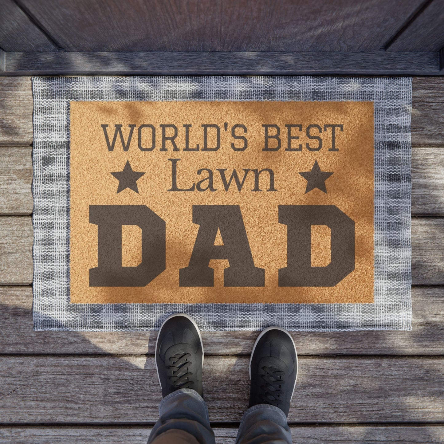 Worlds Best Lawn Dad Welcome Mat