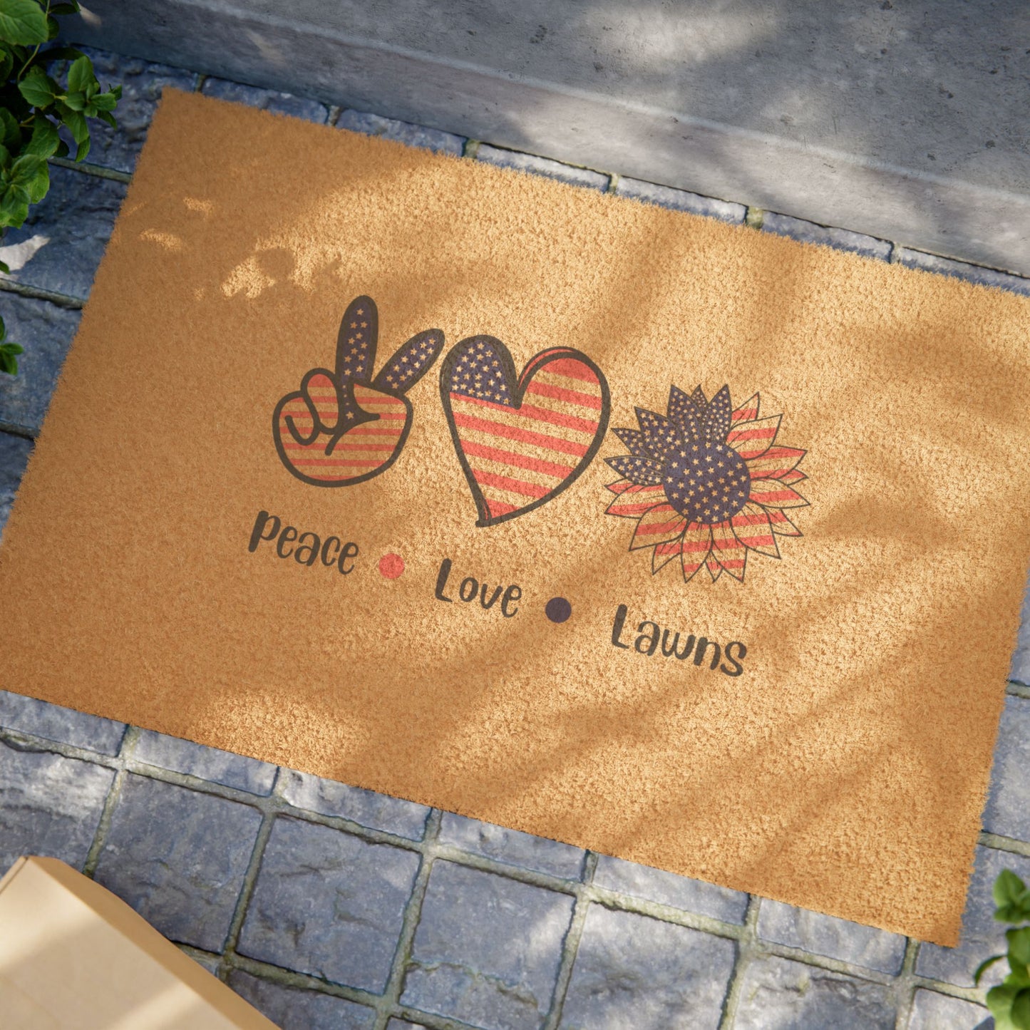 Peace Love Lawns Welcome Mat