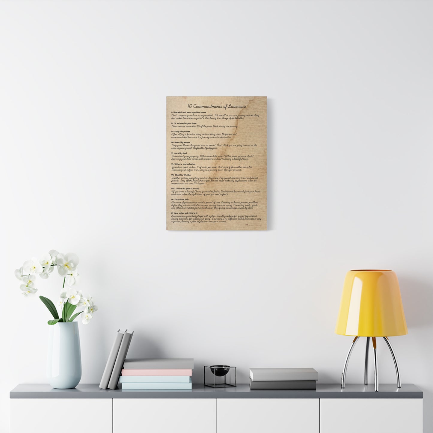 10 Commandments of Lawncare Canvas Print