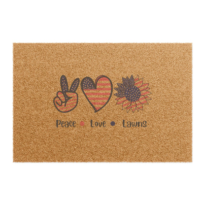 Peace Love Lawns Welcome Mat