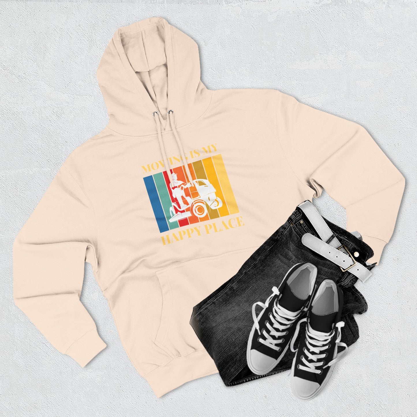 Mowing is my Happy Place Hoodie | Trendy Fleece Hooded Sweatshirt
