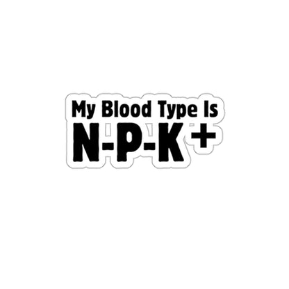 Blood Type NPK+ Die-Cut Stickers