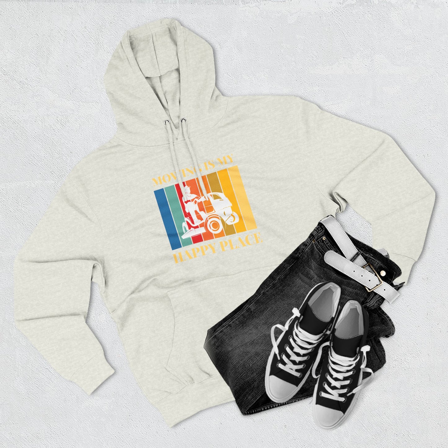 Mowing is my Happy Place Hoodie | Trendy Fleece Hooded Sweatshirt