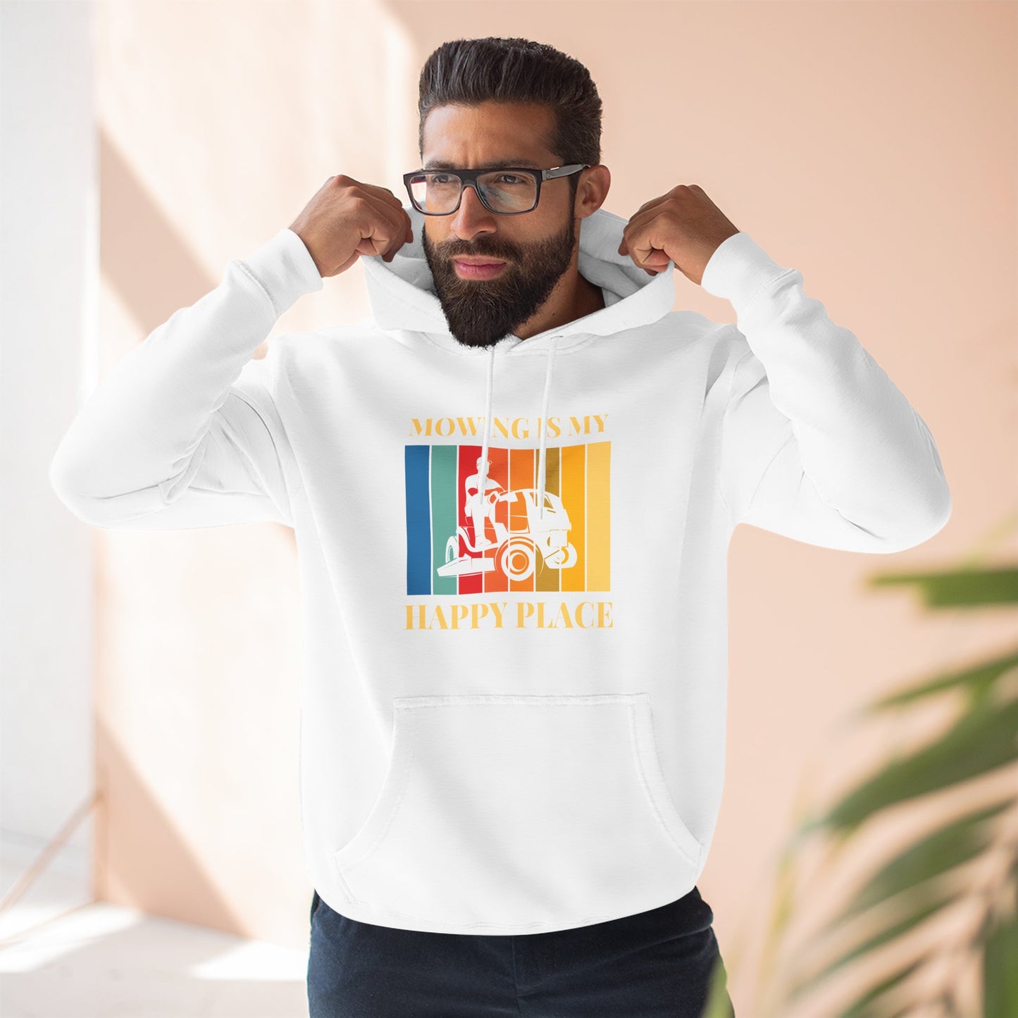 Mowing is my Happy Place Hoodie | Trendy Fleece Hooded Sweatshirt