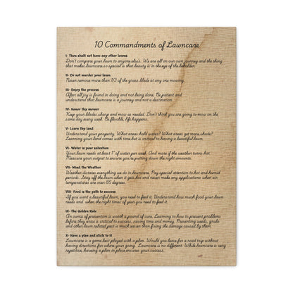 10 Commandments of Lawncare Canvas Print