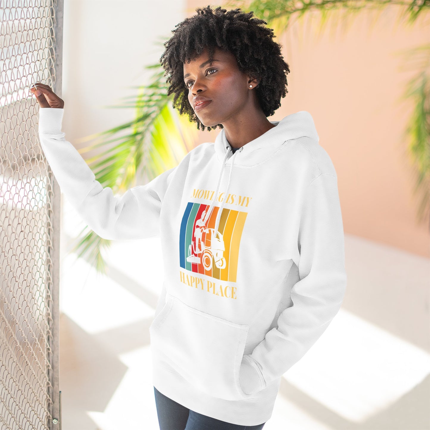 Mowing is my Happy Place Hoodie | Trendy Fleece Hooded Sweatshirt