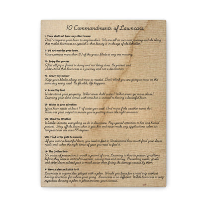 10 Commandments of Lawncare Canvas Print
