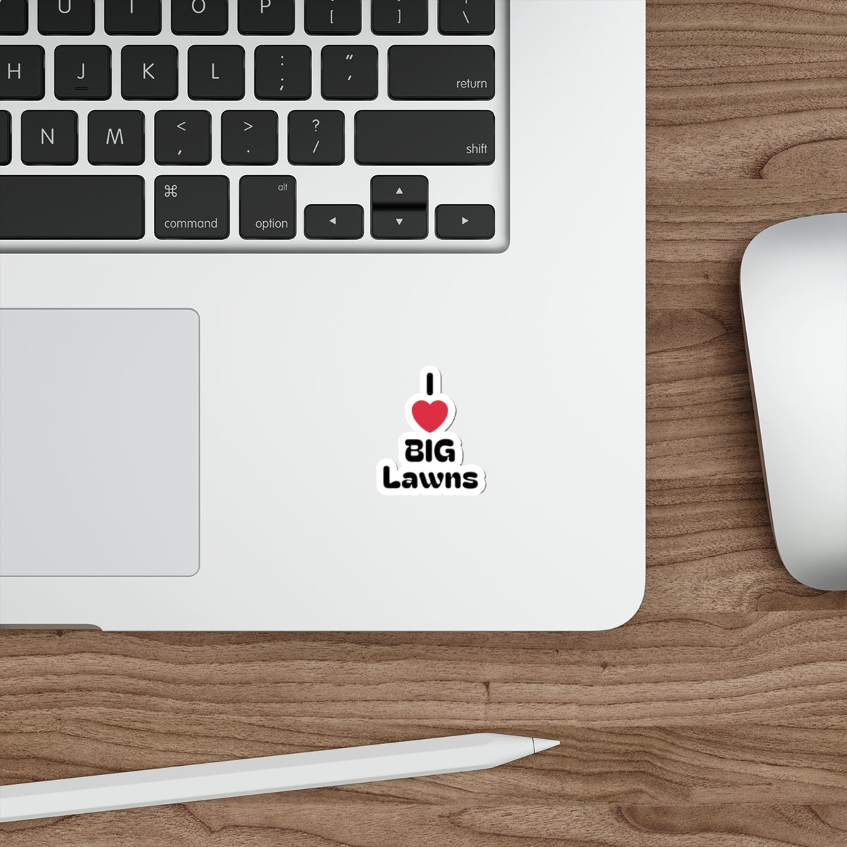 I Love BIG Lawns Die-Cut Stickers