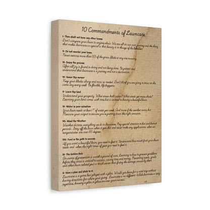 10 Commandments of Lawncare Canvas Print